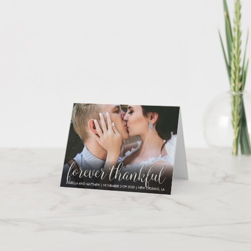 Your Own White Marble Forever Thankful Image Thank You Card