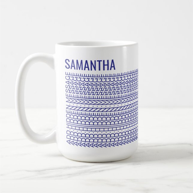 Your Own Words & Name Modern Custom Hidden Message Coffee Mug (Left)