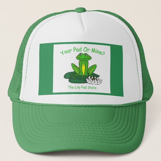 Your Pad or Mine - Bright Green Trucker Hat (Front)