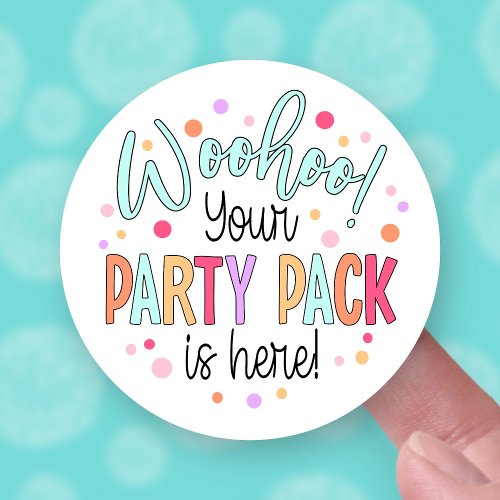 Your Party Pack Is Here Cute Small Business Sticker
