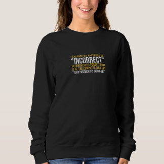Your Password is incorrect Office Jokes for Cowork Sweatshirt