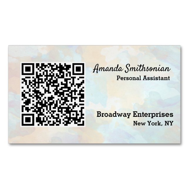Your Personal QR Code Linked to Your URL  Business Card Magnet (Front)