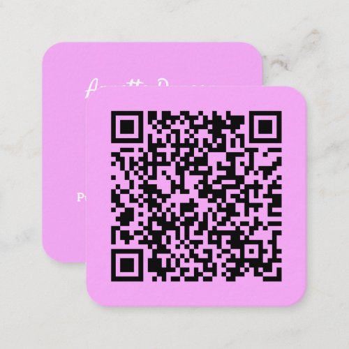 Your Personal QR Code Linked to Your URL Purple Square Business Card