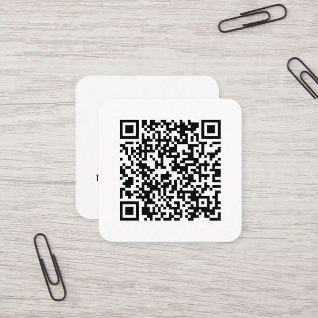 Your Personal QR Code Linked to Your URL Square Bu Square Business Card (Front/Back In Situ)