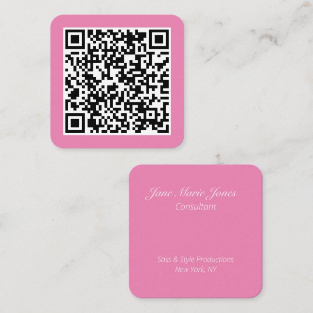 Your Personal QR Code Linked to Your URL  Square Business Card (Front/Back)