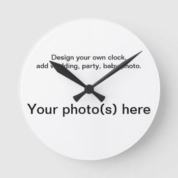 Your Personal Wall Clock  Add Photos. Round Clock by artistjandavies at Zazzle