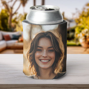 Your Personalized 2 Photo Template Double Sided Can Cooler
