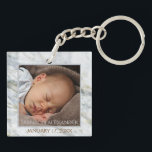 Your Personalized Elegant Blue Gray Marble Pattern Keychain<br><div class="desc">Unique,  classic,  cute and decorative keychain with a beautiful blue grey brown marble pattern. With the option to customize or personalize with name,  text,  and photo of your choice. This photo display makes an excellent keepsake gift for grandparents or new parents!</div>