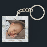 Your Personalized Elegant Blue Gray Marble Pattern Keychain<br><div class="desc">Unique,  classic,  cute and decorative keychain with a beautiful blue grey brown marble pattern. With the option to customize or personalize with name,  text,  and photo of your choice. This photo display makes an excellent keepsake gift for grandparents or new parents!</div>