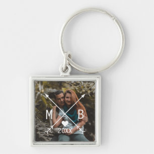 Your Personalized Elegant Classy Love Heart Arrows Keychain