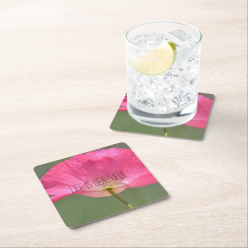 Your Personalized Photo and Text Square Paper Coaster