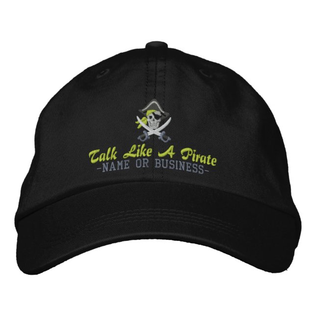 Your Personalized Pirate Embroidery Embroidered Baseball Hat (Front)