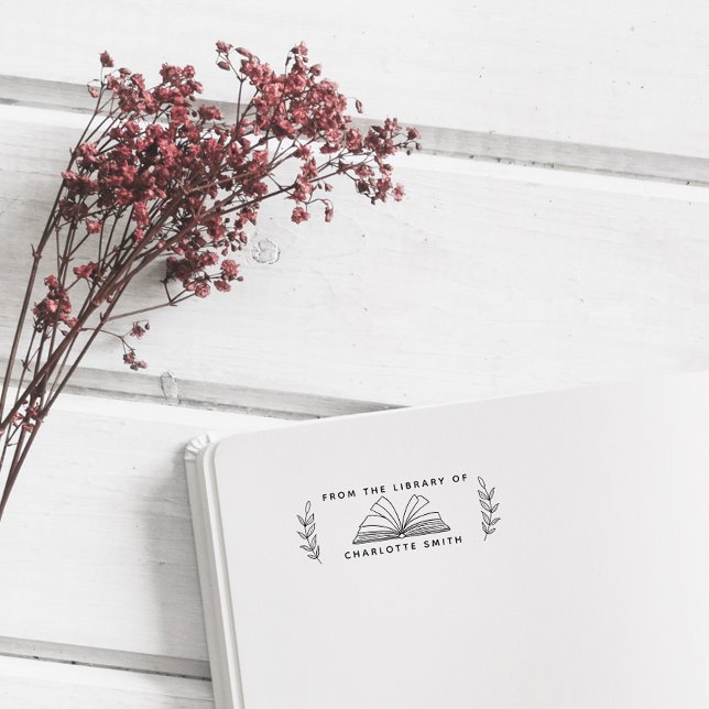 Your Personalized Vintage Library Custom Name Book Rubber Stamp (Creator Uploaded)