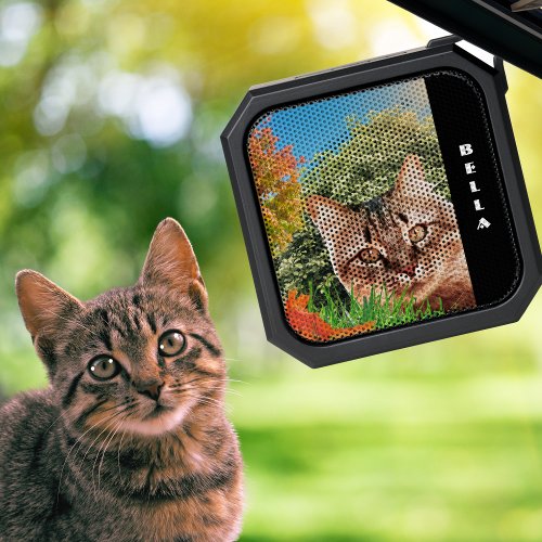 Your Pet Cat Photo Personalized Name Outdoor Bluetooth Speaker