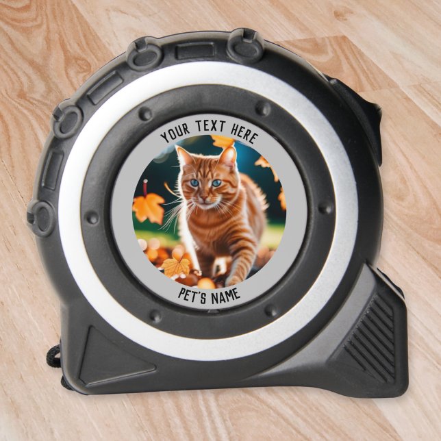 Your Pet Cat Photo  Tape Measure (A tape measure for cat lovers, personalized with photo and pet's name)