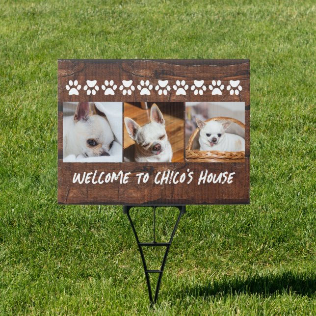 Your pet dog chihuahua custom photos collage name sign (Insitu)