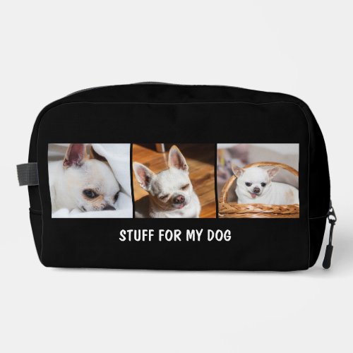 Your pet dog chihuahua custom photos collage text dopp kit