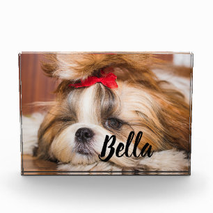 Your pet dog puppy custom photo and name block