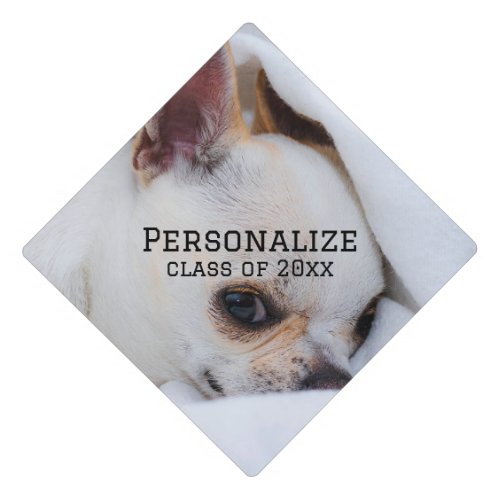 Your pet dog puppy custom photo and text Class of  Graduation Cap Topper