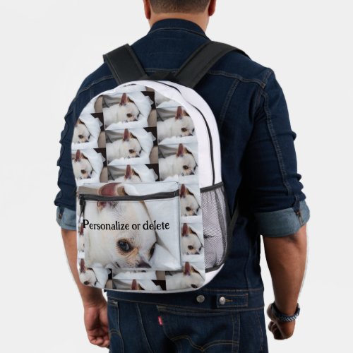 Your pet dog puppy custom photo chihuahua and text printed backpack