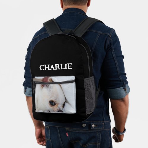 Your pet dog puppy custom photo chihuahua and text printed backpack