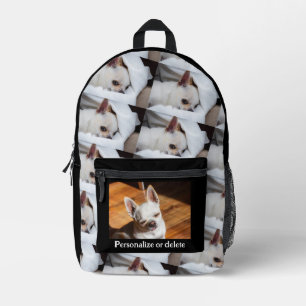 Your pet dog puppy custom photo chihuahua and text printed backpack
