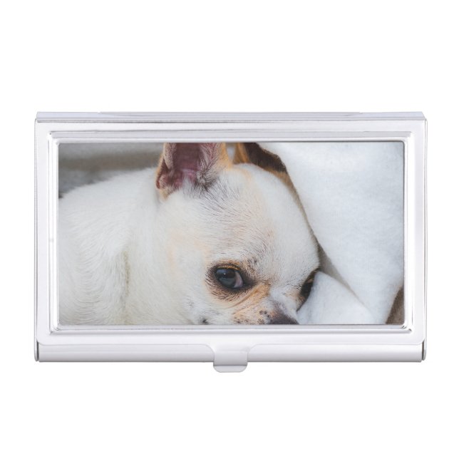 Your pet dog puppy custom photo chihuahua business card case (Front)