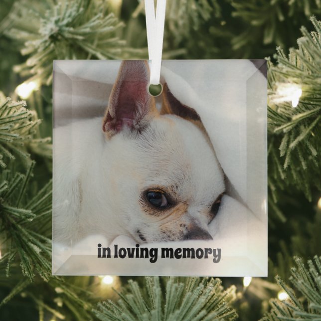 Your pet dog puppy custom photo chihuahua glass ornament (Insitu)