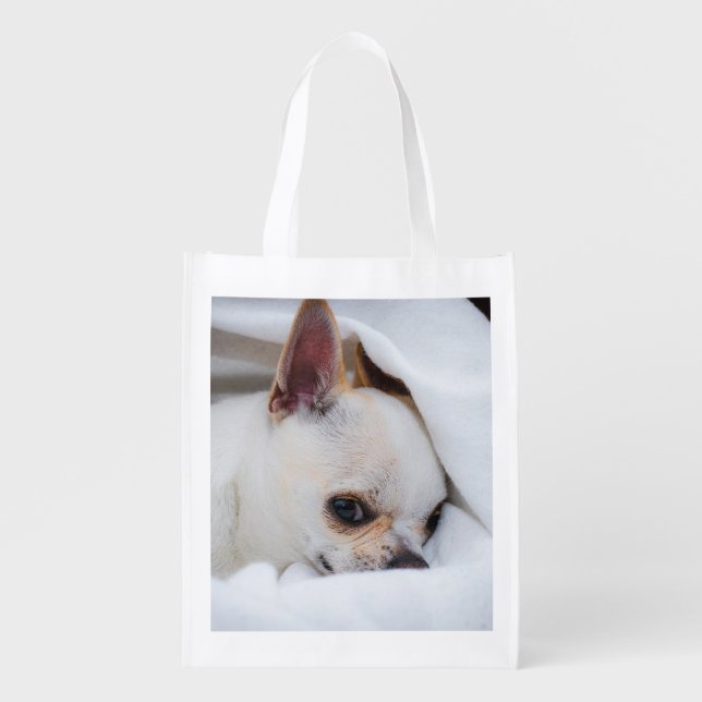 Your pet dog puppy custom photo chihuahua grocery bag (Front)