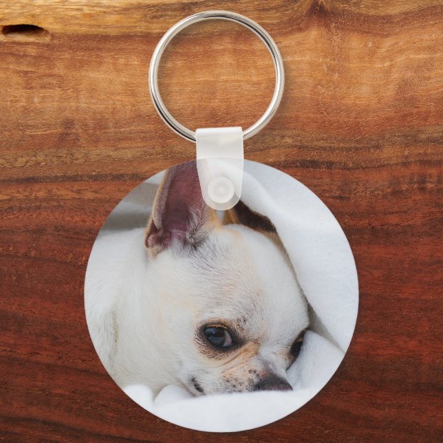 Your pet dog puppy custom photo chihuahua keychain (Front)