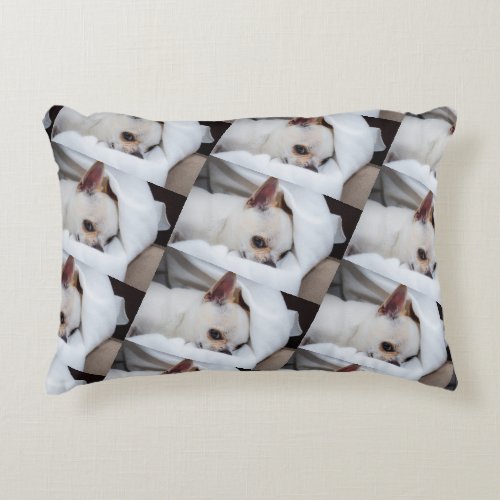Your pet dog puppy custom photo chihuahua pattern accent pillow