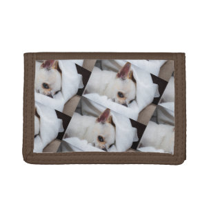 Your pet dog puppy custom photo chihuahua pattern tri-fold wallet