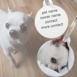 Your pet dog puppy custom photo chihuahua pet ID tag