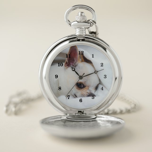 Your pet dog puppy custom photo chihuahua pocket watch (Inside)