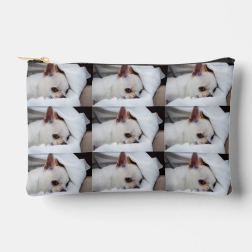 Your pet dog puppy custom photo chihuahua Zipper Accessory Pouch