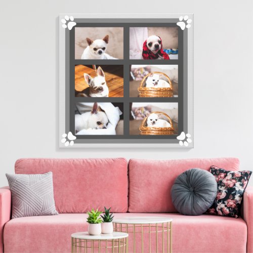 Your pet dog puppy custom photo collage chihuahua canvas print