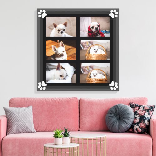 Your pet dog puppy custom photo collage chihuahua canvas print