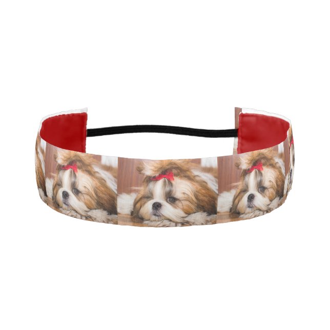 Your pet dog puppy custom photo pattern athletic headband (Front)
