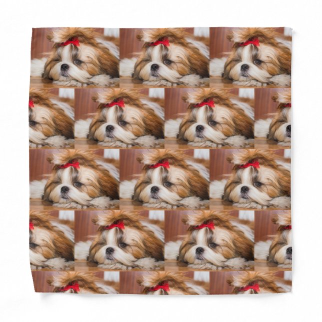 Your pet dog puppy custom photo pattern bandana (Front)