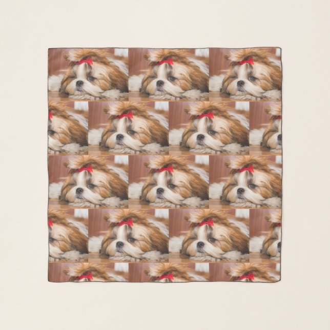 Your pet dog puppy custom photo pattern scarf (Front)
