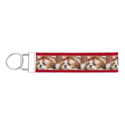 Your pet dog puppy custom photo pattern wrist keychain