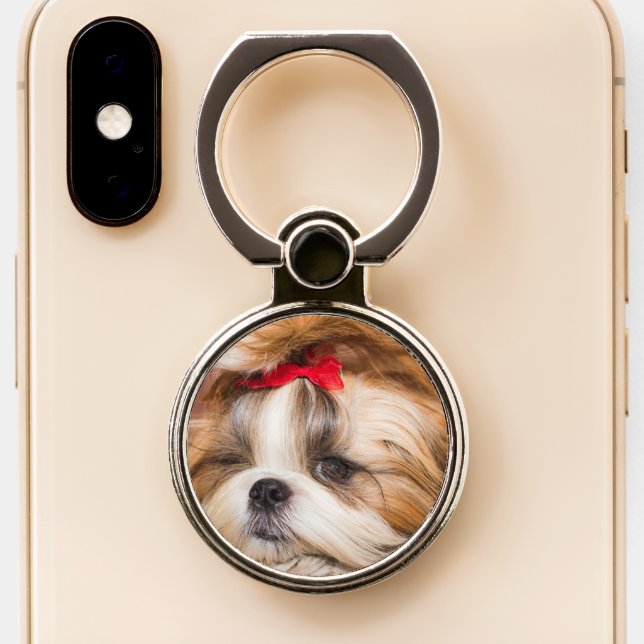 Your pet dog puppy custom photo phone ring stand (Close Up)