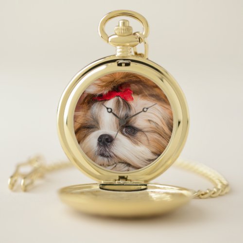 Your pet dog puppy custom photo pocket watch