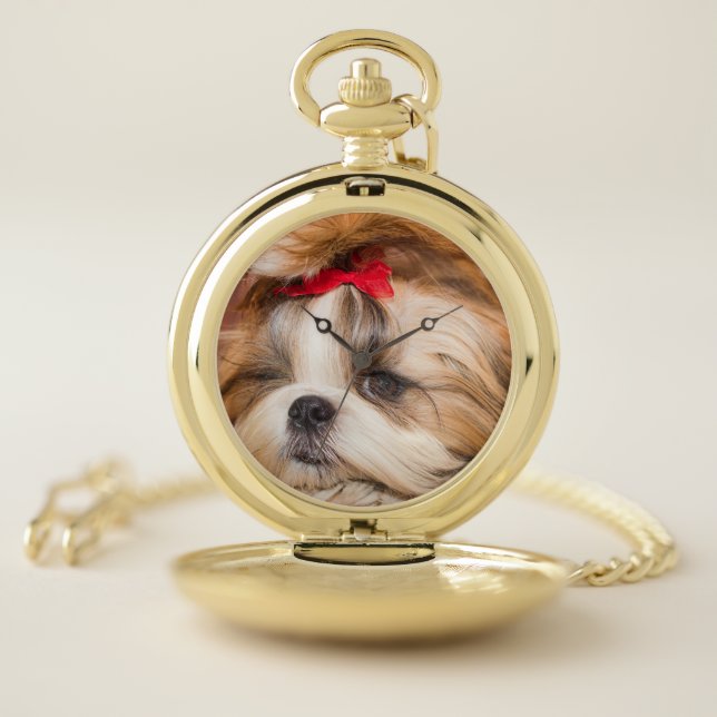 Your pet dog puppy custom photo pocket watch (Inside)