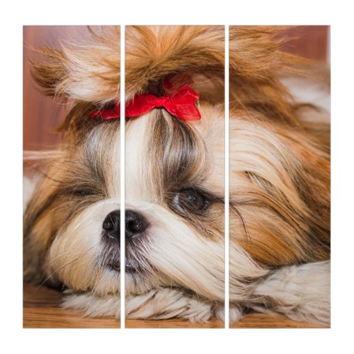 Your pet dog puppy custom photo triptych
