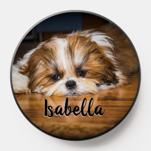 Your pet dog puppy custom photo Your name PopSocket