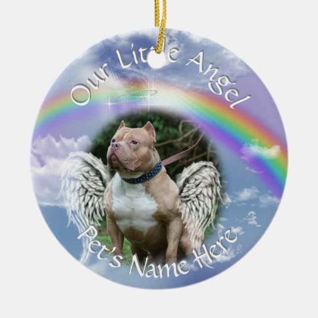 YOUR PET Memorial Photo 2 Sides Ceramic Ornament (Front)