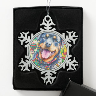Your Pet on the Tree Persomalize Snowflake Pewter Christmas Ornament