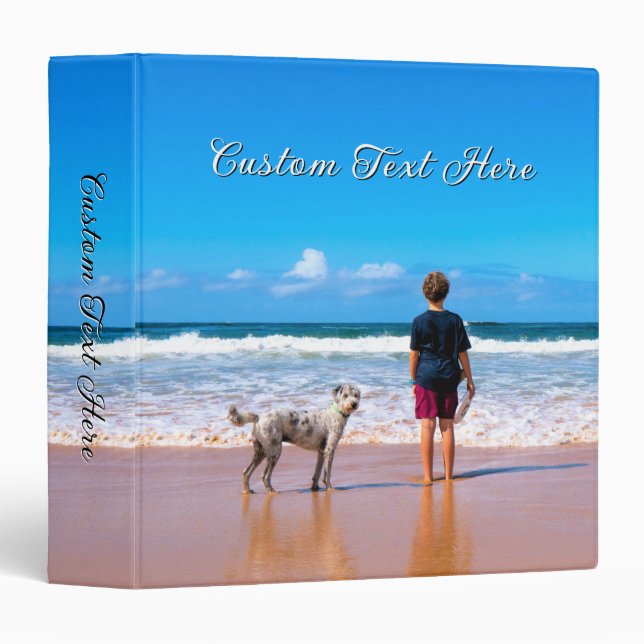 Your Pet Photo 3 Ring Binder with Custom Text (Front/Spine)