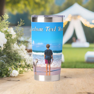 Your Pet Photo and Custom Text Personalized Insulated Tumbler